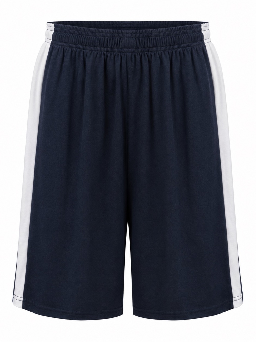 Real Essentials Men’s XL Athletic Basketball Shorts Navy White Pockets